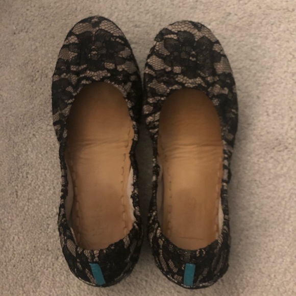Tieks Shoes - TIEKS black lace fabric ballet flats shoes 6 1/2 7